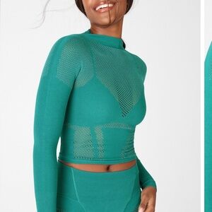 Fabletics Teal Long Sleeve Top